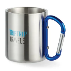 Gift Campaign Tazze con logo in acciaio lucido manico moschettone 220ml Metalhook></noscript> Tazze Mug