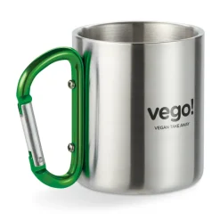 Gift Campaign Tazze con logo in acciaio lucido manico moschettone 220ml Metalhook></noscript> Tazze Mug