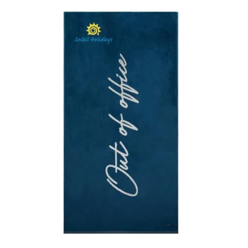 Gift Campaign Telo mare con logo con tasca per lettino 160x80cm Out of Office> Teli Mare|Asciugamani Personalizzati