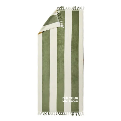 Gift Campaign Telo mare elegante a righe cotone biologico 450 gr/m2 80x180cm Seaside> Teli Mare|Asciugamani Personalizzati