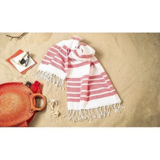 Gift Campaign Telo mare in cotone e poliestere a righe con frange 180 g/m2> Teli Mare|Asciugamani Personalizzati