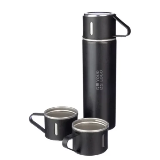 Gift Campaign Termos a doppia parete in acciaio inox da 420ml con 2 tazze da 150ml> Thermos Personalizzati