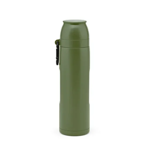 Gift Campaign Termos in acciaio inossidabile riciclato con due tazze 1l> Thermos Personalizzati