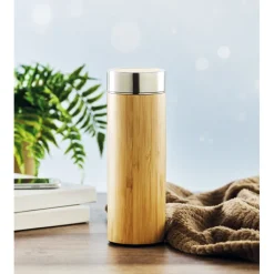 Gift Campaign Thermos in acciaio con rivestimento in bambú ed infusore 400ml TeaBoo> Gadget Ecologici|Thermos Personalizzati