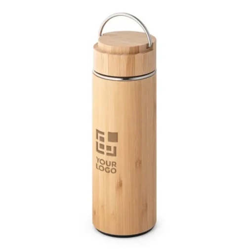 Gift Campaign Thermos promozionali in acciaio e bambú con infusore 440ml Natura> Gadget Ecologici|Thermos Personalizzati