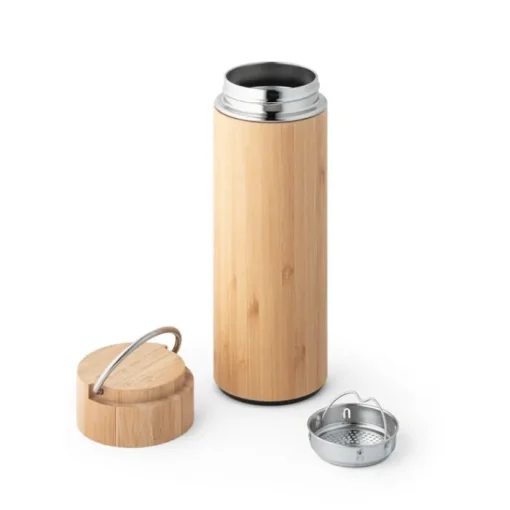 Gift Campaign Thermos promozionali in acciaio e bambú con infusore 440ml Natura> Gadget Ecologici|Thermos Personalizzati