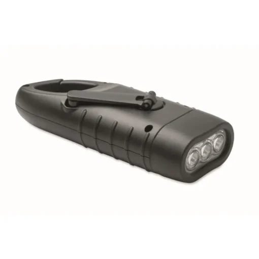 Gift Campaign Torcia a 3 LED ricaricabile con pannello solare e manovella a dinamo> Torce