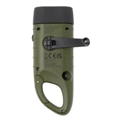 Gift Campaign Torcia a dinamo solare in plastica riciclata con moschettone con 3 LED><noscript><img width=