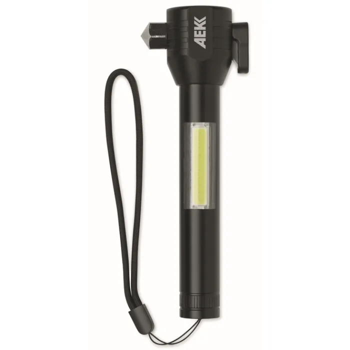 Gift Campaign Torcia a luce COB che include martello e taglia cinture di sicurezza> Torce