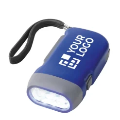 Gift Campaign Torcia con logo 3 LED dinamo laccetto e pile incluse Presslight></noscript> Torce