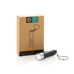 Gift Campaign Torcia con portachiavi in plastica riciclata con 3 modalità di luce></noscript> Torce