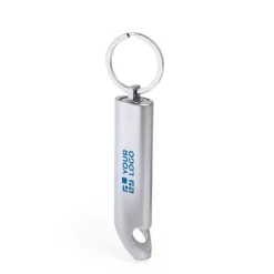 Gift Campaign Torcia in alluminio riciclato con apribottiglie e anello portachiavi></noscript> Torce