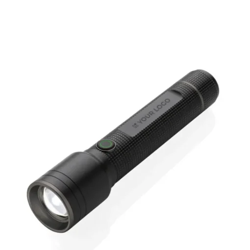 Gift Campaign Torcia in alluminio riciclato con 5 modalità di luce e portata di 500m> Torce