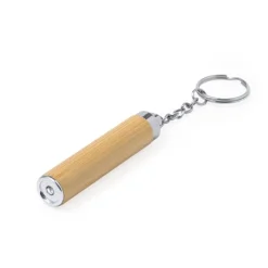 Gift Campaign Torcia in bambù con 1 luce a LED con anello portachiavi> Torce