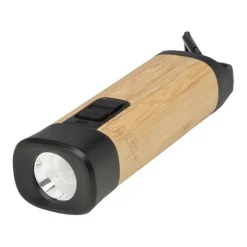 Gift Campaign Torcia in bambù e plastica riciclata con moschettone e 3 tipi di luce> Torce