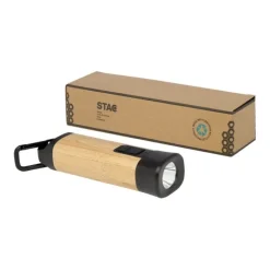 Gift Campaign Torcia in bambù e plastica riciclata con moschettone e 3 tipi di luce><noscript><img width=