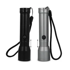 Gift Campaign Torcia LED ricaricabile in alluminio riciclato e impermeabile> Torce