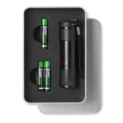 Gift Campaign Torcia personalizzata metallo 9 LED con laccetto e batterie LightBeam> Torce