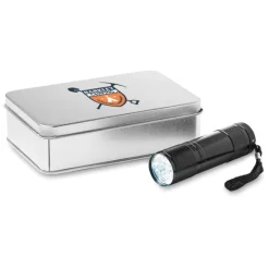 Gift Campaign Torcia personalizzata metallo 9 LED con laccetto e batterie LightBeam> Torce