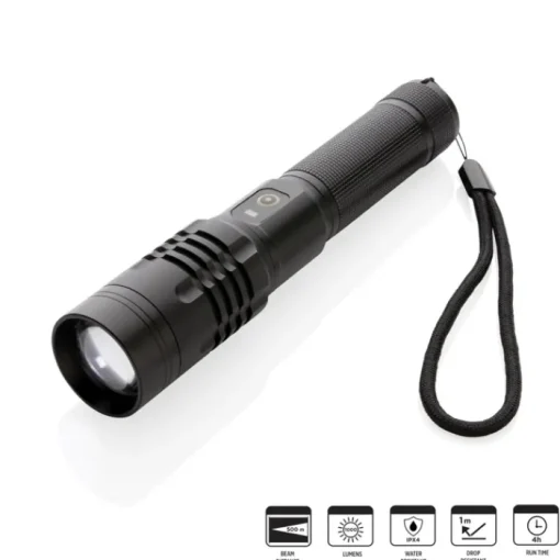 Gift Campaign Torcia promozionale 5 illuminazioni con SOS ricarca USB GearX> Gadget Per Auto|Torce