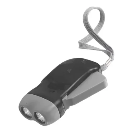 Gift Campaign Torcia tascabile a dinamo con pulsante e pile con 2 luci a LED> Torce