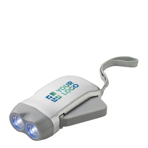 Gift Campaign Torcia tascabile a dinamo con pulsante e pile con 2 luci a LED> Torce