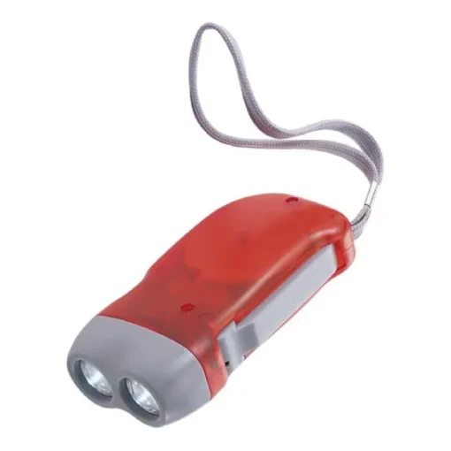 Gift Campaign Torcia tascabile a dinamo con pulsante e pile con 2 luci a LED> Torce