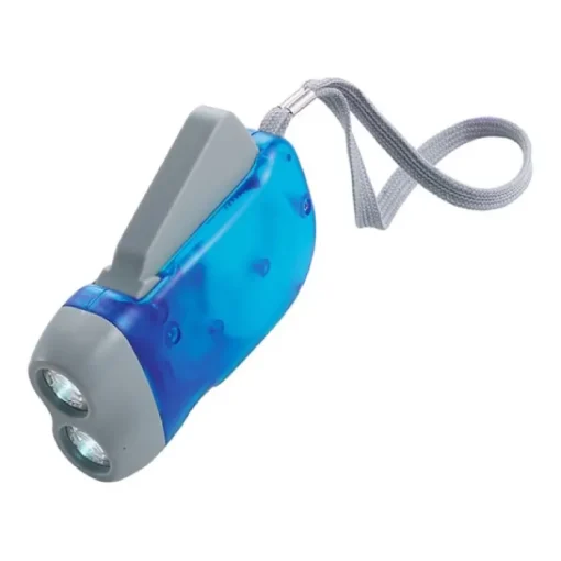 Gift Campaign Torcia tascabile a dinamo con pulsante e pile con 2 luci a LED> Torce