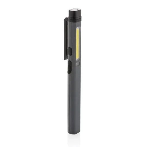 Gift Campaign Torcia tascabile a forma di penna con luce COB, LED e luce blu> Torce
