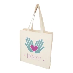 Gift Campaign Tote bag con soffietto in cotone biologico 180g/m² con manici lunghi></noscript> Shopper In Cotone Personalizzate