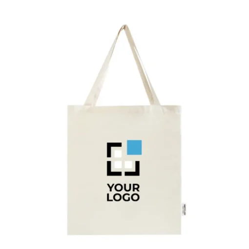 Gift Campaign Tote bag per la spesa con manici lunghi in cotone riciclato 140 g/m²> Shopper In Cotone Personalizzate
