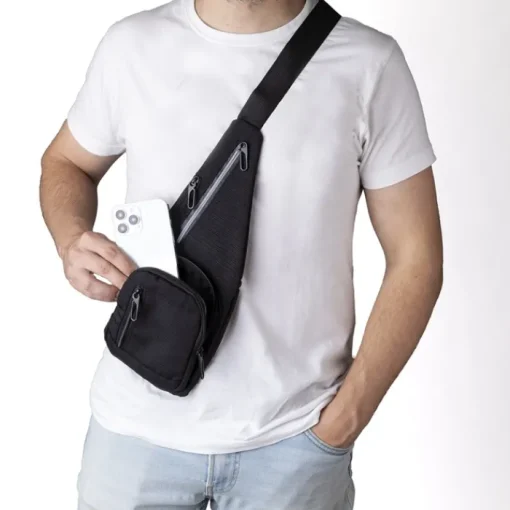 Gift Campaign Tracolla con molteplici tasche organizzative in poliestere 300D> Borse Da Viaggio