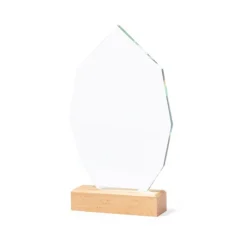 Gift Campaign Trofeo in vetro a forma di ennagono con base in legno da incidere></noscript> Medaglie E Trofei|Gadget Per Eventi Sportivi