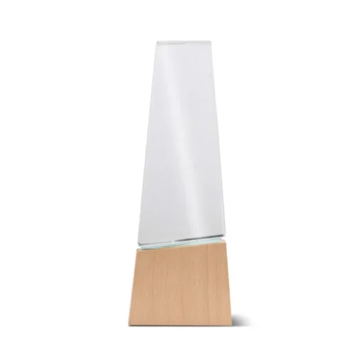 Gift Campaign Trofeo in vetro stilizzato con base in legno per un tocco distintivo> Medaglie E Trofei