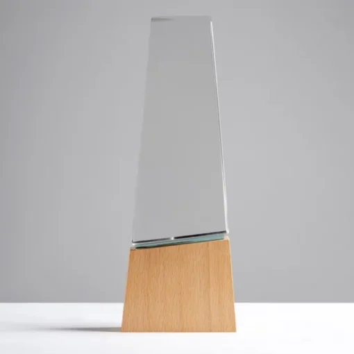 Gift Campaign Trofeo in vetro stilizzato con base in legno per un tocco distintivo> Medaglie E Trofei