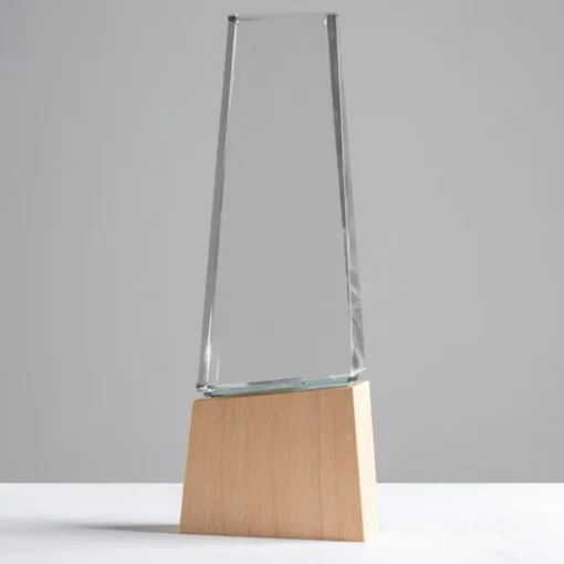 Gift Campaign Trofeo in vetro stilizzato con base in legno per un tocco distintivo> Medaglie E Trofei