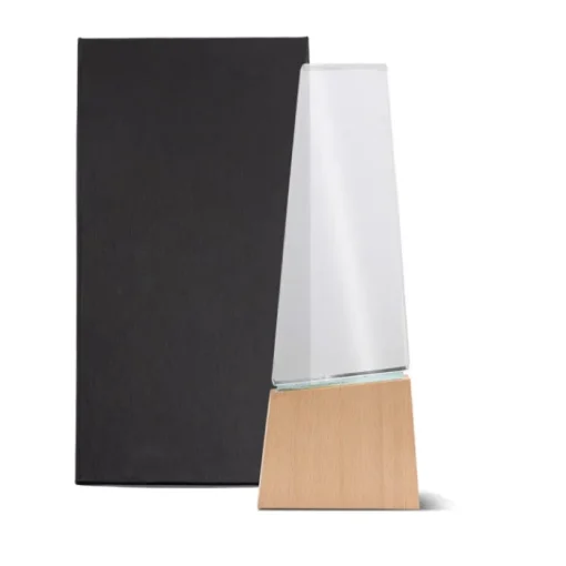 Gift Campaign Trofeo in vetro stilizzato con base in legno per un tocco distintivo> Medaglie E Trofei