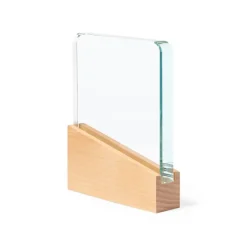 Gift Campaign Trofeo personalizzato in vetro spesso con base in legno naturale> Medaglie E Trofei|Gadget Per Eventi Sportivi