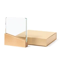 Gift Campaign Trofeo personalizzato in vetro spesso con base in legno naturale> Medaglie E Trofei|Gadget Per Eventi Sportivi