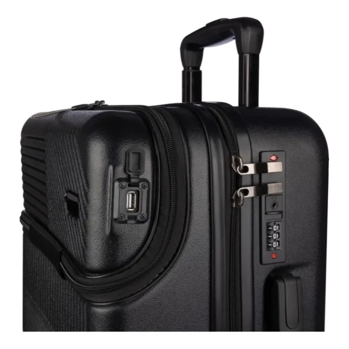 Gift Campaign Trolley in ABS con tasca frontale per pc, lucchetto e attacco USB> Valigie E Trolley