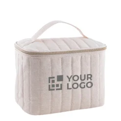 Gift Campaign Trousse con cerniera dorata in cotone riciclato e poliestere 180 g/m2></noscript> Beauty Case Personalizzati