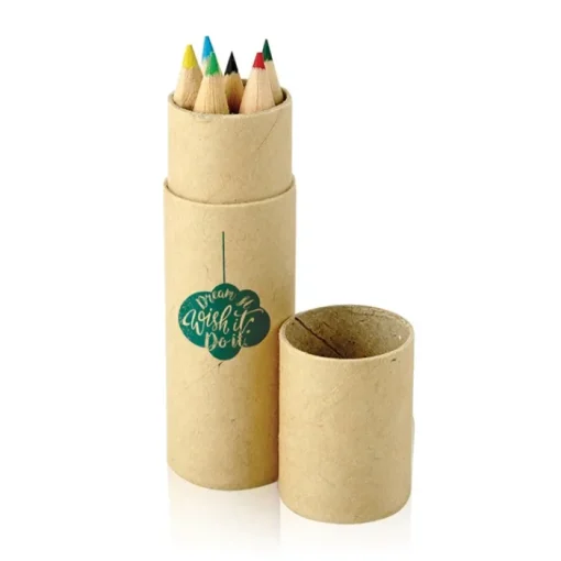 Gift Campaign Tubo di cartone con 6 matite colorate in legno personalizzabili> Matite Colorate