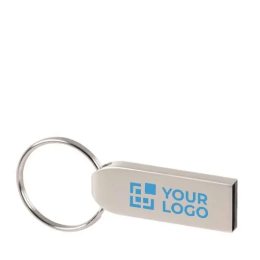 Gift Campaign USB personalizzabile sottile in metallo con portachiavi Keyring> Chiavette Usb Di Metallo