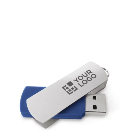Gift Campaign USB pubblicitaria girevole con grande area di stampa Metalflash> Chiavette Usb Di Metallo