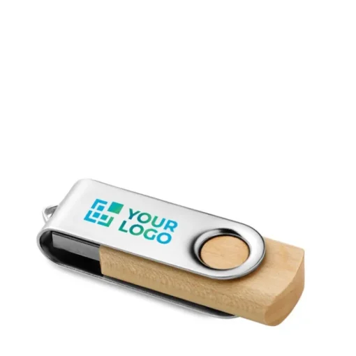 Gift Campaign USB veloce in legno chiaro o scuro con clip girevole Woodmate 3.0> Chiavette Usb Ecologiche