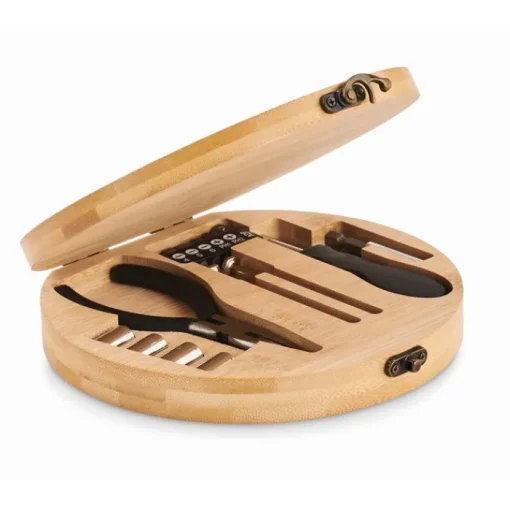 Gift Campaign Valigietta attrezzi promozionale in bamboo con 14 accessori Round> Altri Attrezzi