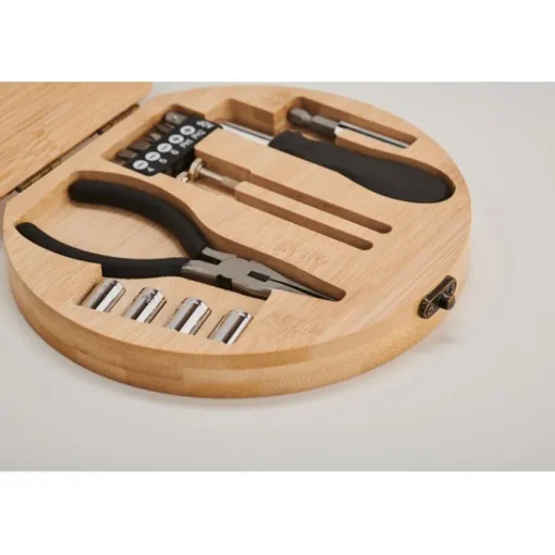 Gift Campaign Valigietta attrezzi promozionale in bamboo con 14 accessori Round> Altri Attrezzi