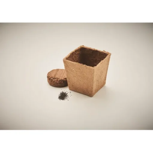 Gift Campaign Vasetto biodegradabile con semi di menta e terriccio prodotto in UE> Vasetti Con Semi