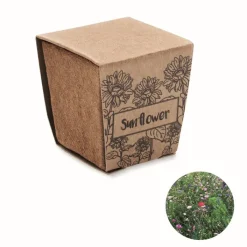 Gift Campaign Vasetto biodegradabile con semi di girasole e terriccio prodotto in UE> Vasetti Con Semi