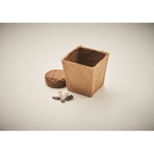 Gift Campaign Vasetto biodegradabile con semi di girasole e terriccio prodotto in UE> Vasetti Con Semi